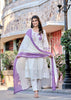 Purple White kurta set