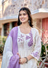 Purple White kurta set