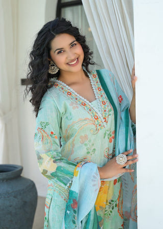 Light pastel shade(blue,yellow,orange) kurta set