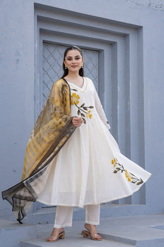 White brown kurta set