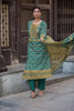 Rama Green and golden kurta set