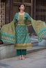 Rama Green and golden kurta set