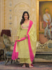 light green and pink kurta set