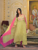 light green and pink kurta set