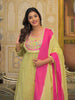 light green and pink kurta set