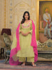 light green and pink kurta set