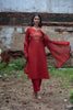 maroon kurta set
