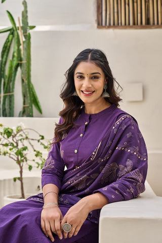 Purple kurta set
