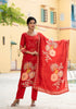 red kurta set