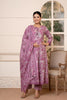 Purple kurta set