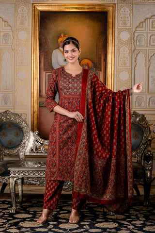 Maroon kurta set