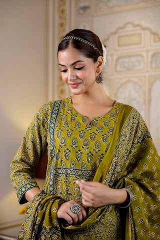 Olive kurta set
