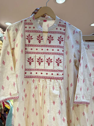 2 piece pink white cord set