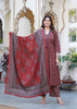 Maroon red kurta set